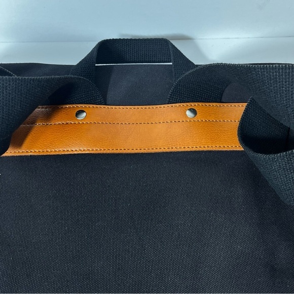 Indian Motorcycle Black Canvas Leather Backpack Book Gear Travel‎ Bag NWOT - Picture 8 of 11